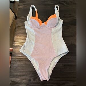 Vetchy blue and purple Women's One Piece Swimsuit